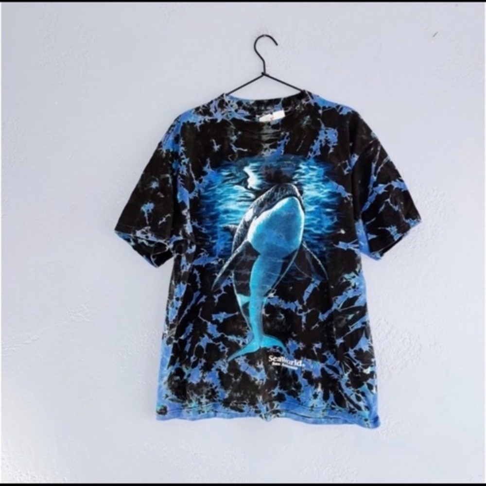 Vintage 90s Seaworld Tie Dye Shirt Large